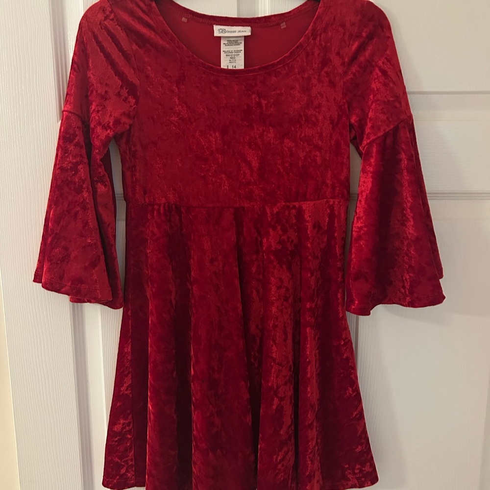 Bonnie Jean Rich Red Velvet Dress